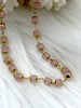 Image of Crystal Round light pink Rosary faceted glass beads Beaded Rosary Chain 5mm With Gold wire and caps, Pale Pink chain by the foot Fast Ship