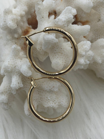 Brass Gold Plated Hoop Earrings, Silver Hoop, Bold Gold Hoop Earrings, Statement Hoops,25mm,Earrings, Gold or Silver Sold as a set Fast Ship