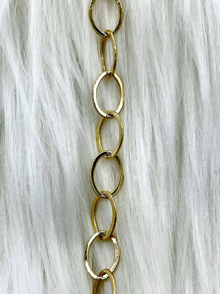 Brass Medium Cable Chain Oval sold by the foot. 12mm x 8mm oval.  Electroplated brass, 5 finishes Fast ship