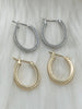 Image of Brass Gold Plated Hoop Earrings, Silver Hoop, Bold Gold Hoop Earrings, Statement Hoops,21mm,Earrings, Gold or Silver Sold as a set Fast Ship