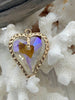Image of Gold Trimmed Crystals. Drop Crystal Hearts or Shell Shaped Charms and Pendants, 3 Styles/Colors. Fast Shipping