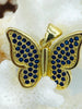 Image of Micro Pave CZ BRASS Butterfly, Colorful CZ Micro Pave Butterfly Pendant/Charm, Pave Butterfly Shape, Butterfly Charm, 6 colors Fast Shipping