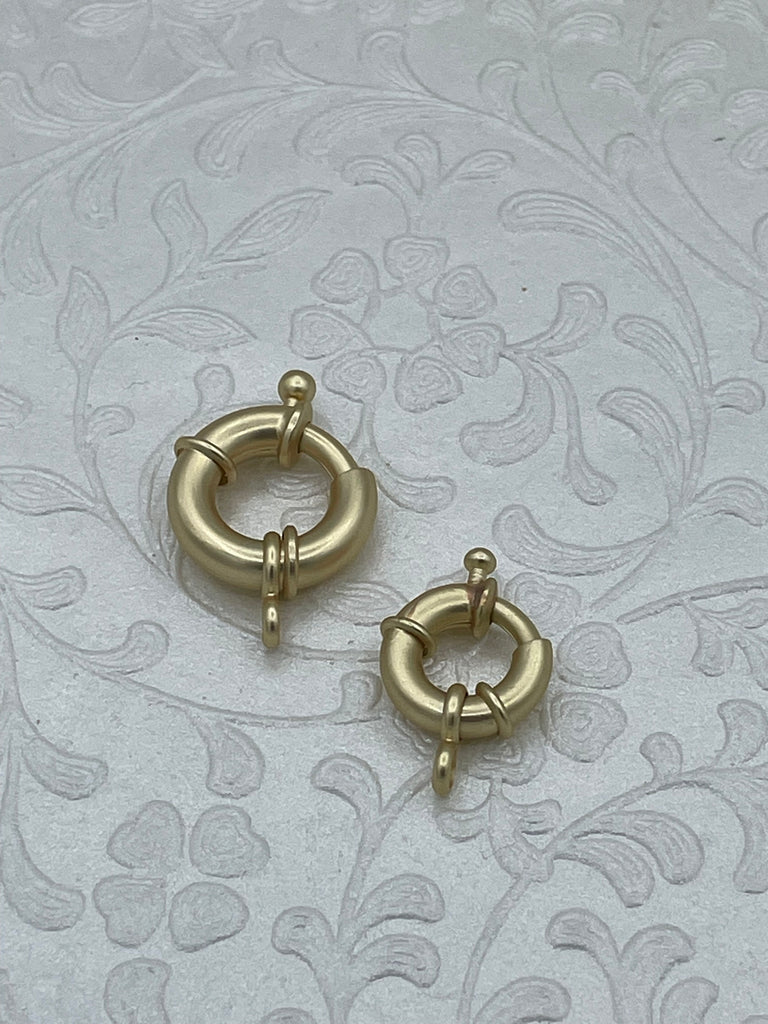 Spring Jump Rings Brass Round Spring Ring Clasp with Open Jump Ring Spring Gate Clasp ...