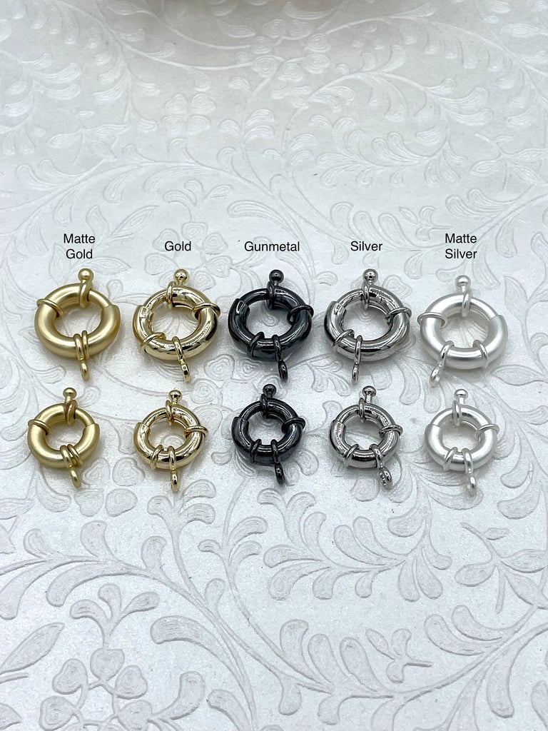 Spring Jump Rings Brass Round Spring Ring Clasp with Open Jump Ring Spring Gate Clasp ...