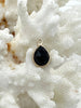 Image of Gold Soldered Black Stone Pendant , 2 Shapes .Stone Pendant Fast Ship