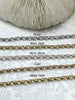 Image of Brass Mixed Link Small Cable Chain Round sold by the foot. 6mm round. Electroplated brass, 5 Finishes Fast ship