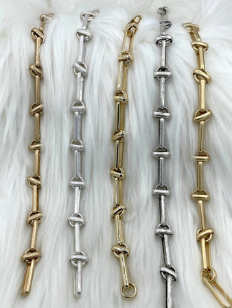 HIGH QUALITY Brass Mixed Link Cable Chain Rectangular/Round by the foot. 21.5mm x 6.5mm Rect. 10mm round. Five colors Fast Ship Bling by A