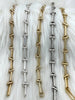 Image of HIGH QUALITY Brass Mixed Link Cable Chain Rectangular/Round by the foot. 21.5mm x 6.5mm Rect. 10mm round. Five colors Fast Ship Bling by A