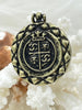 Image of French Coin Pendant 30mm, Quilted Crown Lion Coin, Crown Medallion, Vintage Coin, Lion Coin, 6 Finishes,Coin Pendant, French Coin, Fast Ship
