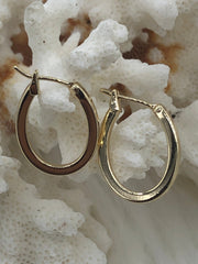 Brass Gold Plated Hoop Earrings, Silver Hoop, Bold Gold Hoop Earrings, Statement Hoops,21mm,Earrings, Gold or Silver Sold as a set Fast Ship