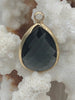 Image of Crystal Gold Soldered Pendants and charms. Teardrop, Oval connector, Soldered Crystal Charms 5 Colors, Fast Ship