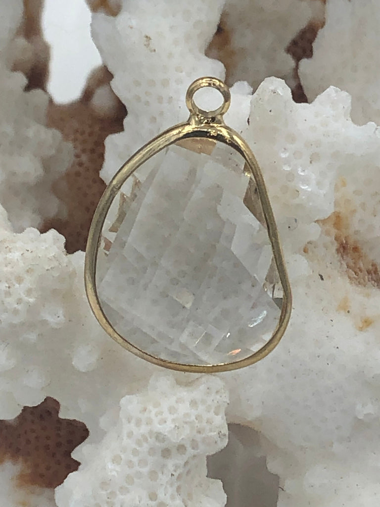 Crystal Gold Soldered Pendants and charms. Grey, Clear, and White connector , 3 Colors to choose from. Fast Shipping