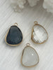 Image of Crystal Gold Soldered Pendants and charms. Grey, Clear, and White connector , 3 Colors to choose from. Fast Shipping