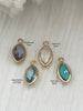 Image of Crystal Gold Soldered Pendants and charms. Purple,Clear,Aquamarine,Teal Marquise Crystal, Soldered Charms 4 Colors Fast Ship