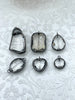 Image of Crystal Gunmetal Soldered Pendants and charms. Connector Soldered Charm, 6 Styles of Charms and Pendants, Clear Crystal. Fast Shipping