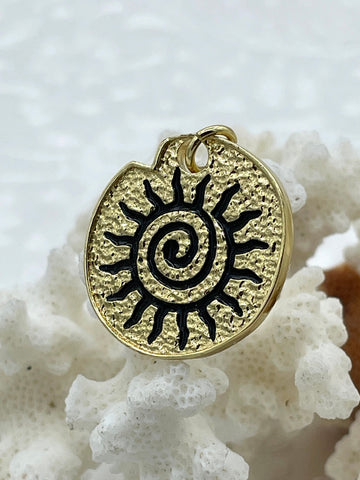 CZ Micro Pave Moon and Sun Pendant BRASS Gold Color Charm Pendants, Three Styles to choose from , Pick Choice From Menu Fast Shipping
