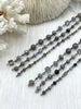 Image of Gemstone Crystal mix Rosary Picasso Jasper Square and Rondelle Crystal Beaded Chain 8mm 6mm Gunmetal or Bronze, pin 1 Meter (39 ") Fast Ship