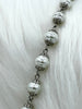 Image of Vintage Porcelain Glass Pearl Freshwater Replica Beaded Chain,9mm Rosary Chain,White or Rose Dust.High Luster.Sold by the Foot Fast Shipping