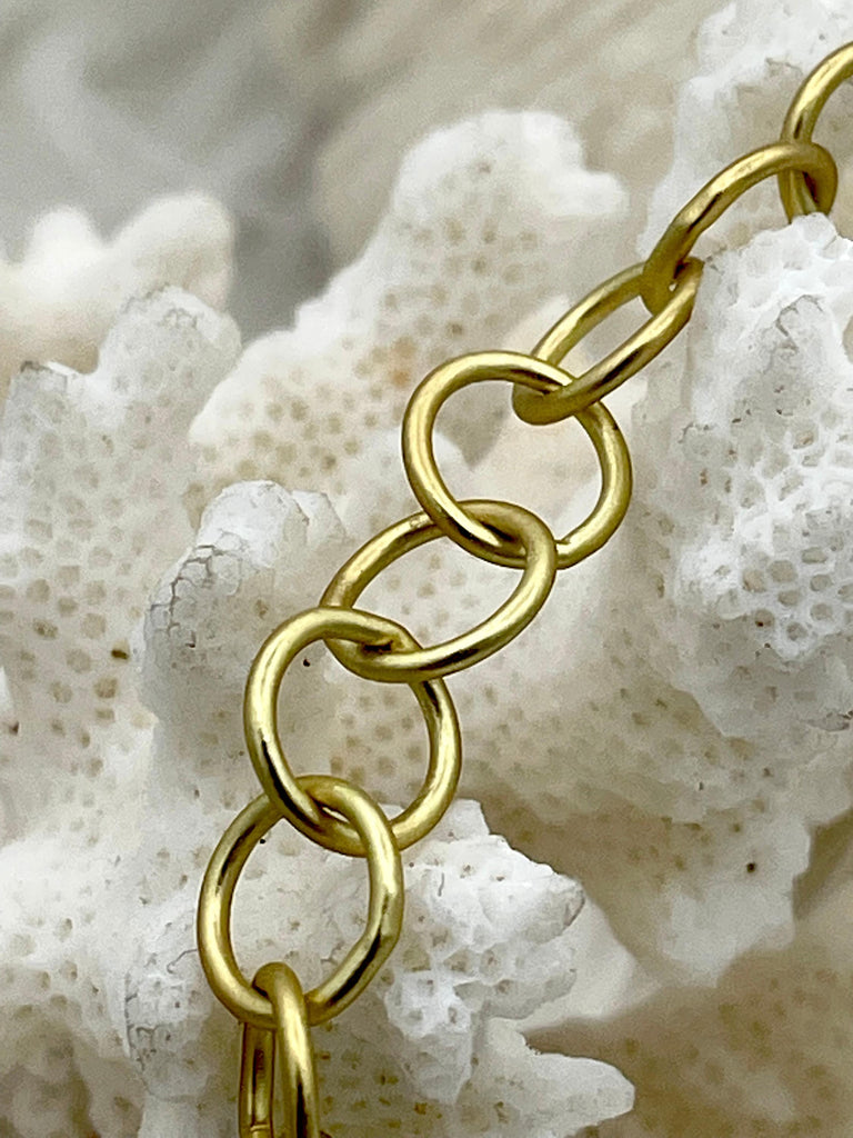 Brass Cable Rolo Chain Round sold by the foot. 8mm. Small Size Rolo Chain Electroplated, Matte Gold or Matte Gunmetal. Fast ship