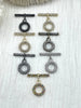 Image of Brass Toggle 17mm with CZ, OT Clasp, Jewelry Clasps, Connectors ,Brass Clasp, Findings, Clasp, 7 Finishes Available. Fast Shipping
