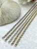 Image of Brass Mixed Link Small Cable Chain Round sold by the foot. 6mm round. Electroplated brass, 5 Finishes Fast ship
