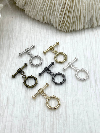 Brass Toggle 12mm, OT Clasp, Jewelry Clasps,Connectors,Brass Clasp, Findings,6 finishes. 1 O and 1 T clasp per set. Fast Shipping