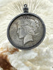 Image of Reproduction Coin Pendant 39mm, Coin Bezel, Liberty Coin, Vintage Coin, 5 bezel colors. Fast Shipping