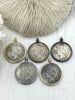 Image of Reproduction Coin Pendant 39mm, Coin Bezel, Liberty Coin, Vintage Coin, 5 bezel colors. Fast Shipping