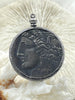 Image of Reproduction Coin Pendant 39mm, Coin Bezel, Vintage Coin, Greek Coin, 5 bezel colors. Fast Shipping