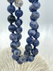 Image of Sodalite Knotted Necklace, Mala Necklace, Beaded Necklace, Hand Knotted, Hand Knotted Gemstone Necklace, 36" 8mm Polished finish. Fast ship
