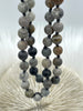 Image of PICASSO AGATE MIX Hand Knotted Gemstone Necklace, 36", 8mm Polished finish with Dark Gray thread. Fast ship