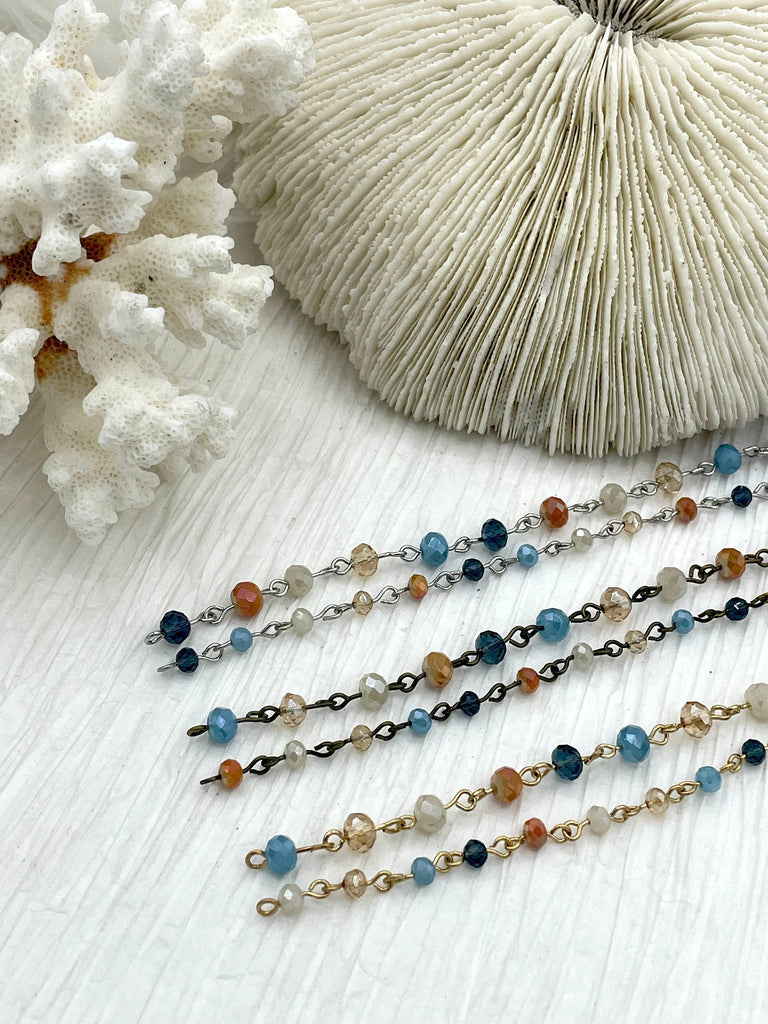 Cord rosary colour and iridescent beads color Blue