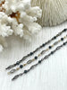 Image of Gemstone Crystal mix Rosary Hematite and Diamond shape Crystal Beaded Chain Bronze, or Gold pin 1 Meter (39 ") Fast Ship