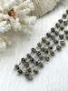 Image of DALMATION JASPER GEMSTONE 1 meter (39") Rosary Chain, Beaded Chain, Silver Wire, 6x8mm Rondelle beads. Fast Ship