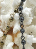 Image of HEMATITE GEMSTONE 1 meter (39") Rosary Style Chain, 4mm Faceted beads, Bronze, Gunmetal, or Gold Wire. Chain per meter (39") Fast ship