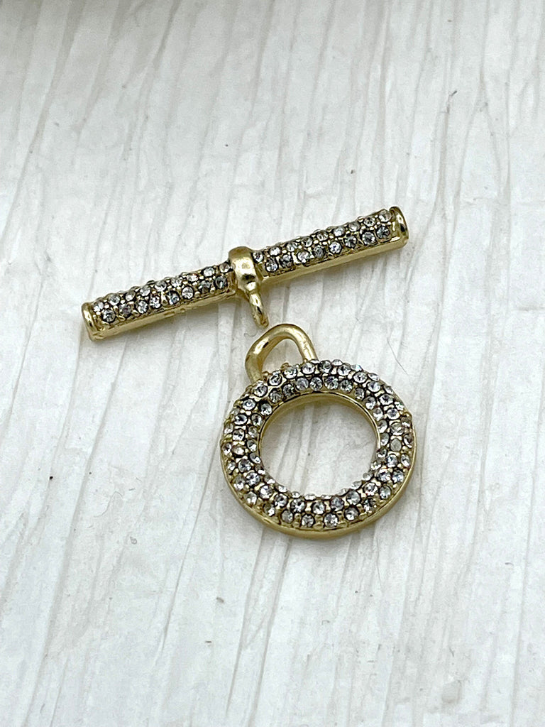 Brass Toggle 17mm with CZ, OT Clasp, Jewelry Clasps, Connectors ,Brass Clasp, Findings, Clasp, 7 Finishes Available. Fast Shipping Bling by A
