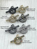 Image of Brass Toggle 17mm with CZ, OT Clasp, Jewelry Clasps, Connectors ,Brass Clasp, Findings, Clasp, 7 Finishes Available. Fast Shipping Bling by A
