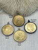 Image of Reproduction Coin Pendant 39mm, Gold Plated. Liberty Coin, Vintage Coin, 4 bezel colors. Fast Shipping