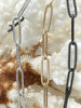 Image of Paperclip Chain Brass Long Skinny Oval Rectangle Paperclip textured Chain 15mm x 5mm x .75 mm Sold by the foot Electroplated Fast Ship