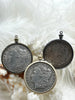 Image of Reproduction Coin Pendant 39mm, Coin Bezel, Vintage Coin, 5 bezel colors. Fast Shipping