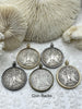 Image of Reproduction Coin Pendant 39mm, Coin Bezel, Vintage Coin, 5 bezel colors. Fast Shipping