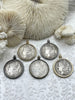 Image of Reproduction Coin Pendant 39mm, Coin Bezel, Vintage Coin, 5 bezel colors. Fast Shipping