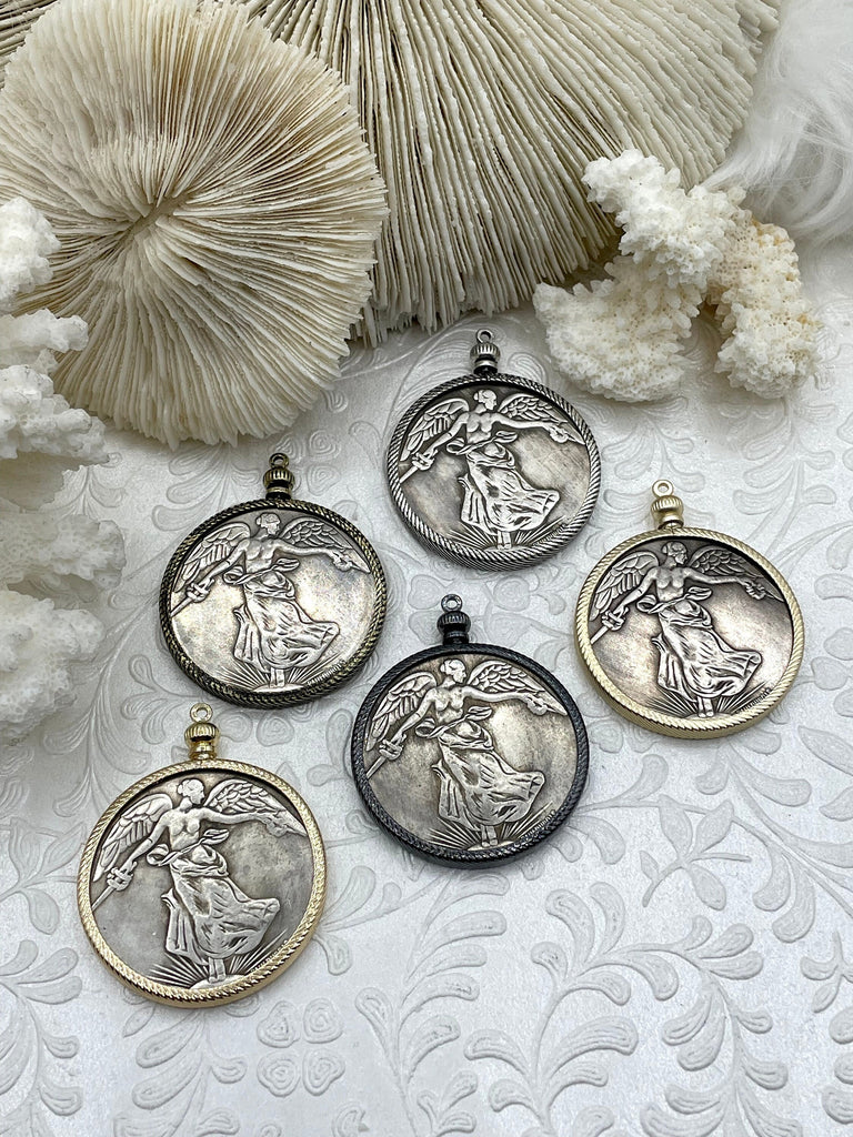 Reproduction French Commemorative Medal Coin Pendant 38mm, Coin Bezel, French coin, Art Deco Coin, Silver coin, 5 bezel colors. Fast Ship