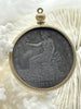 Image of Reproduction Coin Pendant 39mm, Coin Bezel, Vintage Coin, 5 bezel colors. Fast Shipping