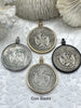 Image of Reproduction Coin Pendant 39mm, Coin Bezel, Vintage Coin, 5 bezel colors. Fast Shipping