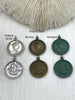 Image of Elizabeth Isle of Man Coin Replica Pendant, 28mm x 3mm Thick 3 colors Bronze, Antique Silver Verdigris, . Fast Ship