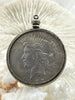 Image of Reproduction Coin Pendant 39mm, Coin Bezel, Liberty Coin, Vintage Coin, 5 bezel colors. Fast Shipping