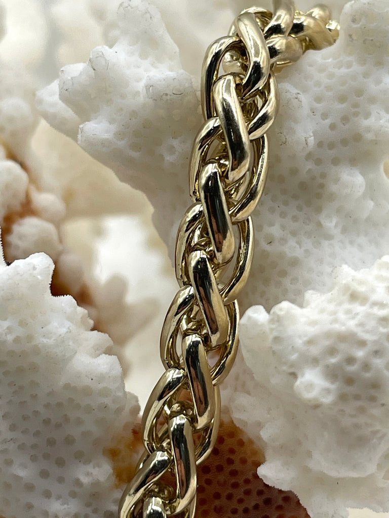 Wheat Chain, Rope Chain 6mm , Braided Wheat Chain, Chunky Rope Chain, Fancy Chunky chain, Chunky Wheat Chain sold by the foot. Fast ship