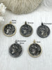Image of Reproduction Coin Pendant 39mm, Coin Bezel, Vintage Coin, Greek Coin, 5 bezel colors. Fast Shipping