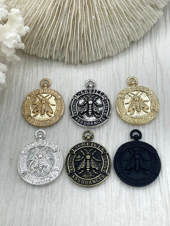 French Bee Coin Pendant, Assurance l'Abeille Medal W/Bail Founded 1857 30 mm, Replica Medals Assurance l'Abeille Medal with bail Fast Ship